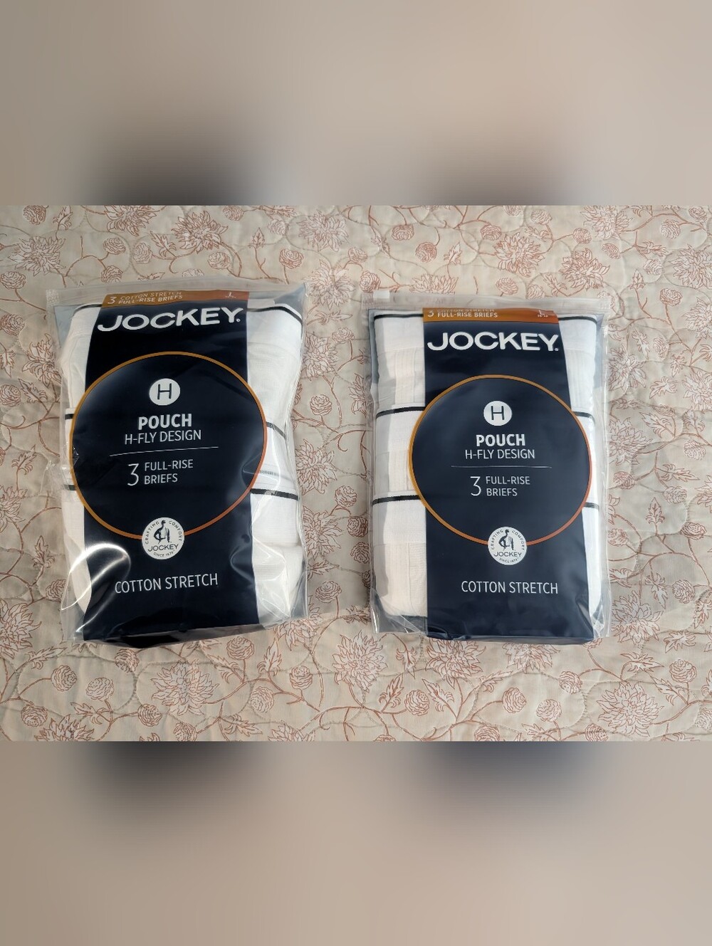 Jockey White Cotton Stretch Full-Rise Briefs - Pack of 6 H Pouch